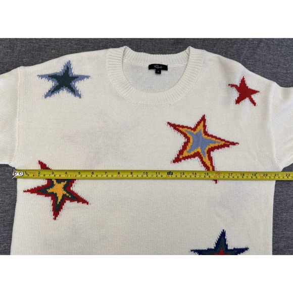 Rails Perci Multicolor Multi Star Sweater Small Crewneck Knit Cashmere Cotton - Picture 5 of 9